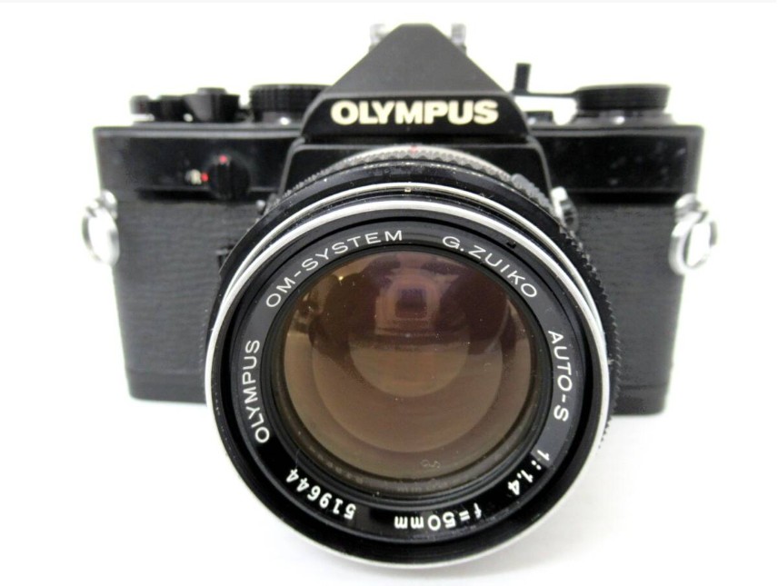 Olympus OM‑1 Black 35mm SLR Film Camera + G.Zuiko Auto‑S 50mm f